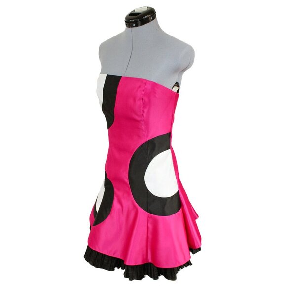 JESSICA MCCLINTOCK Gunne Sax VTG Sz 5 Pink Mini Dress Strapless Party Tulle 90s - Picture 2 of 4